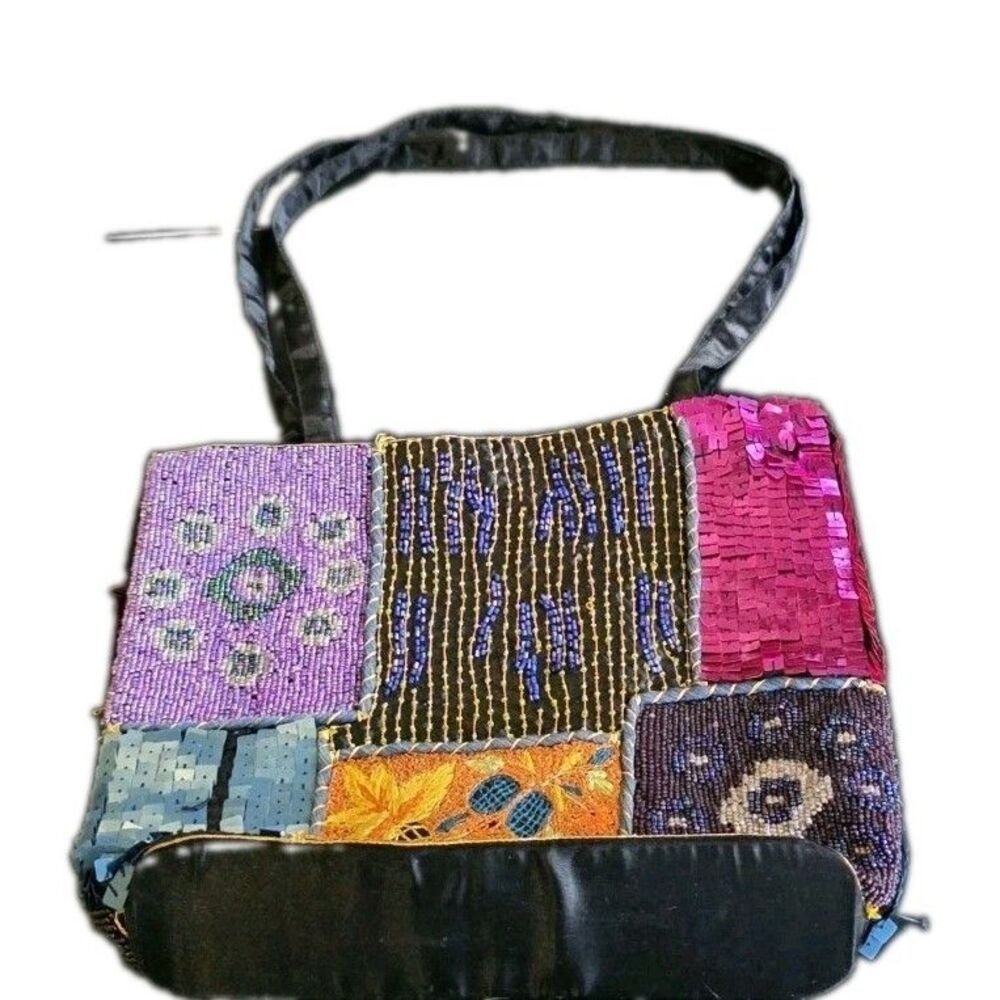 Talisman Heavily Beaded Bedazzled Purse by Kate Geddes Snap Shoulder Bag